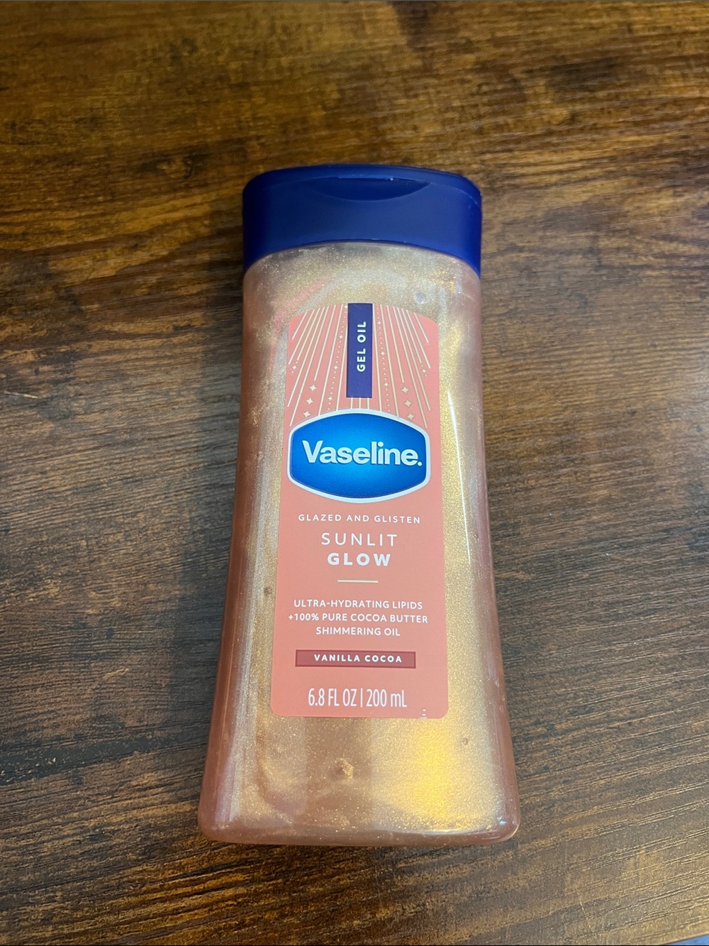 Vaseline Sunlit Glow Vanilla Cocoa Shimmering Body Oil Gel - Gold